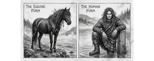 the human and equine versions of the kelpie