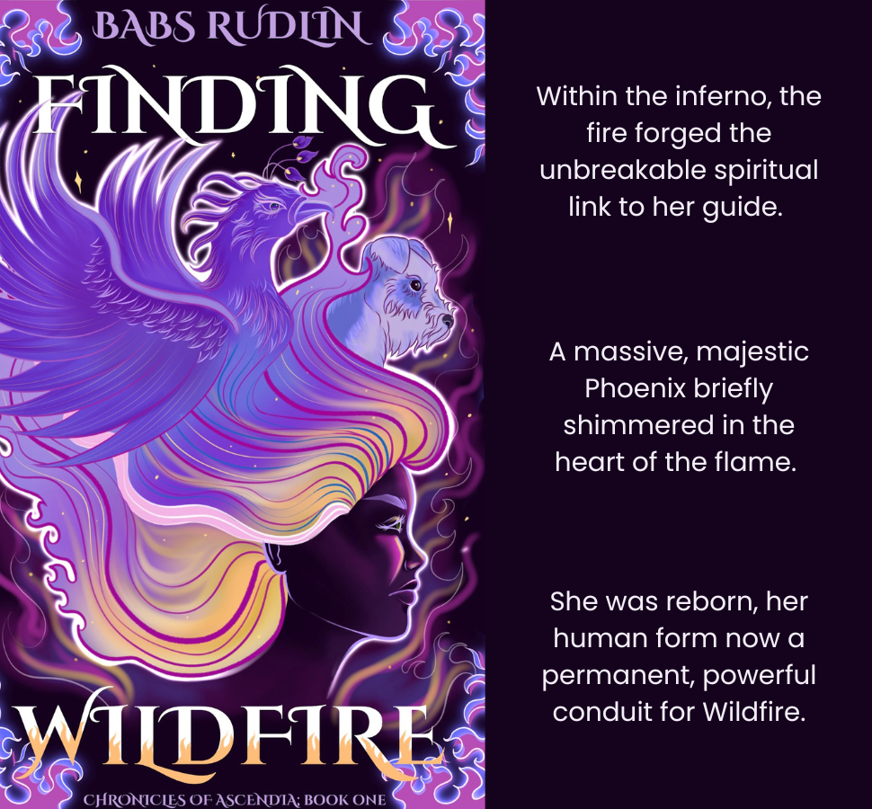 Finding Wildfire Cover art and quote:  